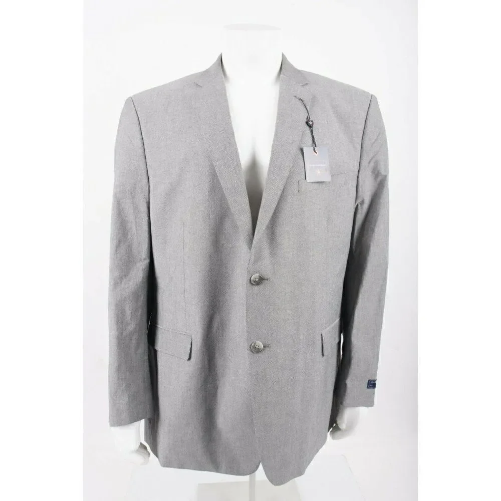 Saddlebred Mens Suit Jacket Blazer Sport Coat Sz 43 Gray Cotton NWT